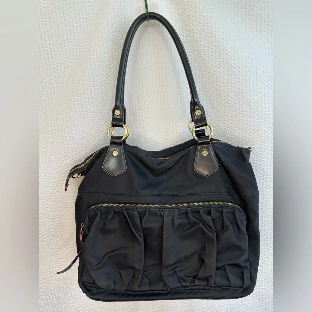 MZ WALLACE Jane Bedford Black Nylon Shoulder Tote Bag Travel Work Satchel